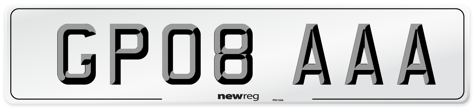 GP08 AAA Number Plate from New Reg